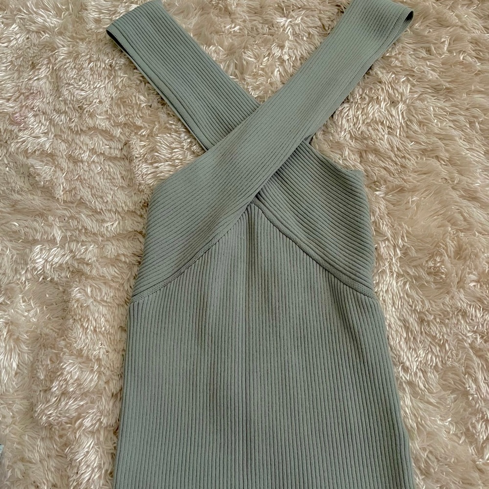Crossover top grey/green